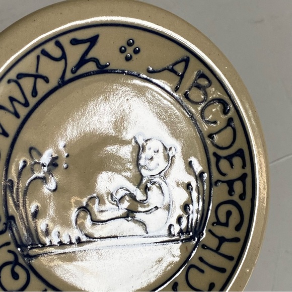 Baby Plate Child’s Alphabet Cornish Hill Pottery NH Vintage 1988 Hand Made EUC - Picture 14 of 16